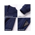 thumbnail image 5 of GIRUNS Mens Bomber Jacket Lightweight Casual Varsity Fall Winter Jackets Zip-Up Outerwear Coat Navy Blue XL, 5 of 8