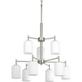 thumbnail image 2 of Replay Collection Nine-Light Black Etched Painted White Glass Modern Chandelier Light, 2 of 7
