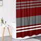 thumbnail image 4 of Juego de cortina de ducha gris con tapa de inodoro y alfombras antideslizantes para baño, juego de 4 cortinas de ducha geométricas abstractas, juego de baño moderno en blanco y negro con 12 ganchos, 4 of 7