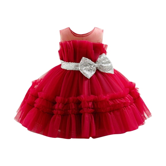 Bmisegm Toddler Summer Dress Puffy Tutu Party Gown Sleeveless Birthday Pageant Formal Flower Girl Dresses