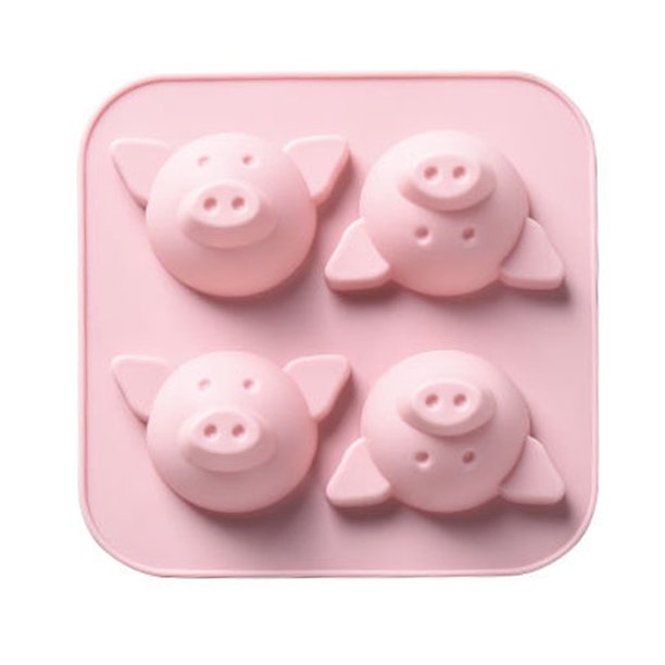 Advancent Adorable molde de pastel con forma de Animal de dibujos animados, bandeja con molde para cubitos de hielo de Chocolate para hornear Herramientas y accesorios para hornear rosado