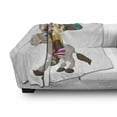thumbnail image 3 of Donkey Soft Flannel Fleece Throw Blanket, Illustration of a Mexican Man Wearing a Traditional Sombrero and Riding a Donkey, Cozy Plush for Indoor and Outdoor Use, 50" x 60", Multicolor, by Ambesonne, 3 of 6