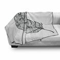 thumbnail image 2 of Abstract Art Soft Flannel Fleece Blanket, Artistically Drawn Ornamental Tribal Feather Image in Monotone Style, Cozy Plush for Indoor and Outdoor Use, 70" x 90", Charcoal Grey White, by Ambesonne, 2 of 5