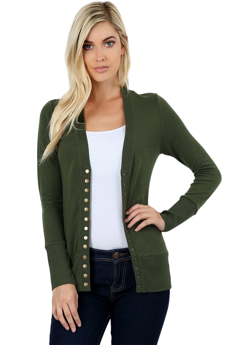 Sportoli Cardigans for Women Long Sleeve Cardigan Knit Snap Button