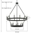 thumbnail image 5 of ACROMA  20-light Modern Farmhouse 40In Round Wagon Wheel Chandelier with UL Matte Black Weathered, Satin, Matte Adjustable Painted, 5 of 5