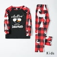 thumbnail image 4 of Snowman Family Christmas Pajamas Set, Plaid Matching Holiday Sleepwear Long Sleeve Tops & Pants Loungewear Black Red, 4 of 7