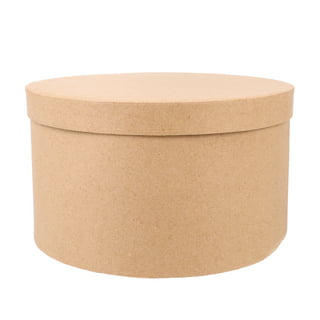 WANDIC Paper Mache Box, Set of 3 Square Paper Mache Hat Boxes Kraft Paper  Containers with Lids Ideal for Painting Crafting & Storage Accessories