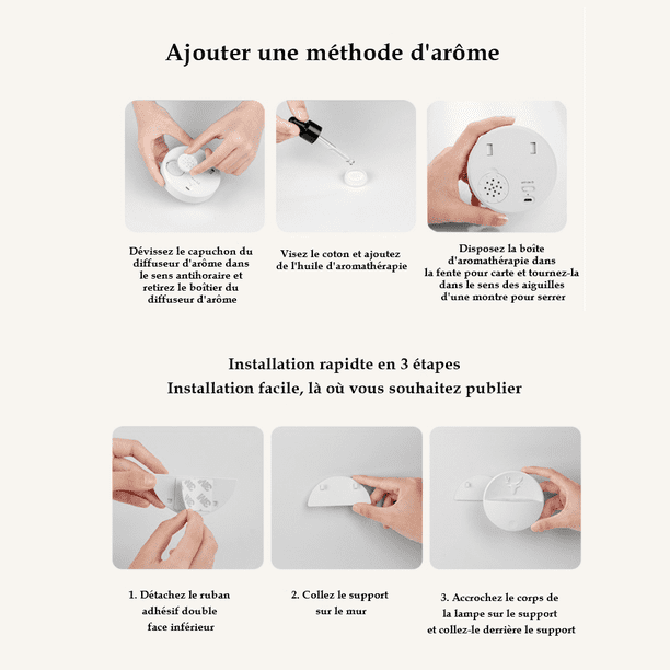 Piloto LED, mini piloto de inducción del cuerpo humano Smart 3LED control de luz inducción luz blanca cálida casa-