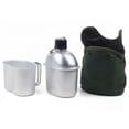 thumbnail image 1 of De Aluminio De 0,9 L, Portátil, Con Taza, Cubierta Verde, Camping, Senderismo, Ejército, Camping, Picnic, Accesorios De Viaje Eigraketly OD005604-00, 1 of 6
