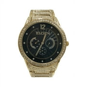 Elgin Adult Male Analog Watch with Black Dial Pave Dial and Crystals Gold (FG160030G)