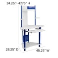 thumbnail image 4 of Scranton & Co Corner Computer Desk with Hutch in Blue, 4 of 7