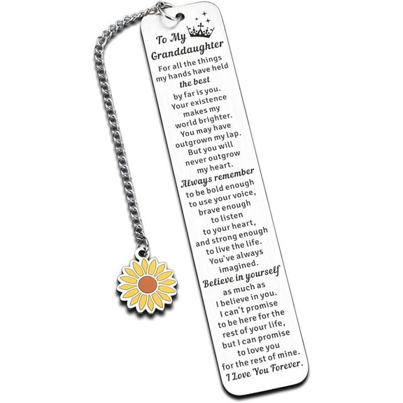 Granddaughter Gifts from Grandma Grandpa Christmas Gifts for Teen Girls Granddaughter Bookmarks for Women Birthday Sweet 16 Gifts for Her Easter Thanksgiving Gifts for Daughter Granddaughter