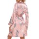 thumbnail image 3 of Albornoz Corto Para Mujer, Lavado A Máquina, Respetuoso Con La Piel, Estampado, Ropa De Salón Para Mujer, Cuello En V Con Cinturón Para Dormir ANGGREK Otros, 3 of 6