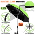 thumbnail image 3 of 2 Pack Beach Umbrella with 360 Universal Clamp, UPF50+ Umbrella Outdoor Patio Sun Protection for Chairs, Beach &Patio Use (Green, Not Include Chair), 3 of 6