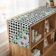thumbnail image 6 of Table Runners 90 Inches Long Dress Scarves, Spring Floral Farmhouse Coffee/Dining/Kitchen Table Runner for Living Room, Daisy Eucalyptus Leaves Black White Plaid 13x90 Inch, 6 of 9