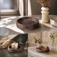 thumbnail image 4 of Round Distressed Wood Candle Tray, Rustic Farmhouse Decor for Coffee Table, Bathroom Vanity & Home Centerpieces, Candle Holder Tray Home Decor - 7.5 Inch, 4 of 7