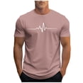 thumbnail image 3 of VBTAPA Mens Heartbeat Print T-shirts Trendy Casual Short Sleeve Round Neck Tees Lightweight Gym Workout Shirts Rose Gold XXXL, 3 of 6