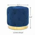 thumbnail image 4 of Homebeez Round Velvet Ottoman Footrest Stool Orange 17.7''D x 16.9''H, 4 of 5