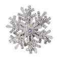 thumbnail image 4 of Anillo de copo de nieve de doble capa giratorio, anillo lleno de diamantes, anillo abierto elegante exagerado, lujo ligero para mujer, 4 of 6