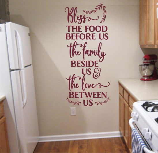 Kitchen Decor Quotes Bless This Food Family Love Wall Decal Words