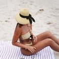 thumbnail image 3 of Sombrero de paja con protección solar para niños, gorro de sombrilla para vacaciones en la playa, para verano, pantalla de lámpara, gorro, gorro, 3 of 5