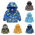 thumbnail image 4 of Godderr 3-8Y Toddler Hooded Outerwear Jacket for Boys Girls，print Cartoon Zippers Hooded Spring Fall Coats Kids Hooded Punching Jacket, 4 of 6