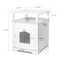 thumbnail image 2 of Cat Litter Box Enclosure, Decorative Nightstand Cat House Furniture Hidden End Table Indoor Pet Crate, Enclosed Kitty Litter Box Washroom, 2 of 7