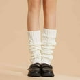 thumbnail image 2 of Women's Solid Cable Knit Leg Warmers Knitted Crochet Winter Socks, 2 of 5
