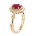 thumbnail image 2 of Oval ruby and diamond engagement ring, Genuine ruby alternative engagement ring, unique engagement ring, 14k gold, rose gold, white gold, 2 of 5