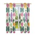thumbnail image 7 of Yayeee Window Curtains Light Filtering 63"x52" Grommet Panel Pair Home Living Room Decor, Purple Clover Pattern, 7 of 7