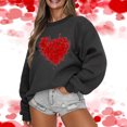 thumbnail image 2 of Gerichy Long Sleeve Shirts for Women Women Oversized Sweatshirt with No Hood - Cute Love Heart Graphic Pullover Valentine's Day Tops Long Sleeve Shirts for Women, 2 of 4