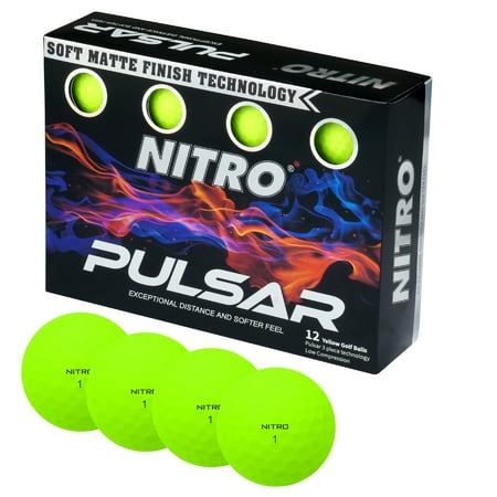 Nitro Golf Pulsar Golf Balls, Yellow, 12 Pack