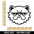 thumbnail image 2 of Grumpy Persian Cat Face Self-Inking Rubber Stamp Ink Stamper - Red Ink - Large 1-1/2 Inch, 2 of 7