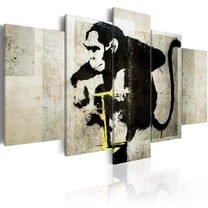 Tiptophomedecor Stretched Canvas Street Art - Banksy: Monkey With Detonator 5 Piece - Stretched & Framed Ready To Hang Art