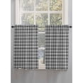 thumbnail image 3 of Kitchen Curtains 45 Inches length, Geometric Lattice, Window Treatment Curtain Drapes, Black Grey Classic Farmhouse Plaid Lightweight Window Panels for Living Room Bedroom, 52"x45", 2 Panels, 3 of 7
