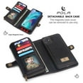 thumbnail image 6 of iPhone 11 6.1 inch Wallet Case, Dteck 2 in 1 Leather Zipper Purse Multi-Function Tri-fold Wallet Case Detachable Magnetic Phone Cover with 14 Card Slots Money Pocket For Apple iPhone 11,Black, 6 of 12
