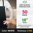 thumbnail image 2 of Disposable Sleeve Protectors for Arms 18, White Polyethylene Disposable Sleeve Covers for Arms 50 Pack, Protective Sleeves for Arms 2 Mil, Waterproof Protective Arm Covers with Elastic Ends, 2 of 9