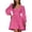 Hot Pink, variant on HNMKIU Long Sleeve Dress for Women Casual V Neck Flounce Short With Layering Options Elegant Spring Fall Outfit Midi Dress Beige,L