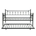 thumbnail image 6 of Newest Modern Metal Daybed with Pull Out Trundle Bed, Twin Size Frame, Black, 6 of 9