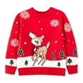 thumbnail image 5 of Toddler Kids Girls Boys Christmas Deer Sweater,Casual Prints Knitted Long Sleeve Outwear Winter Top Sweater,2-7 Years, 5 of 11