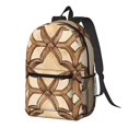 thumbnail image 3 of 17in Backpack With Pocket Adjustable Shoulder Strap Large Capacity Zipper Opening And Closing Double Pull Head Zipper For Work Travel Sports Sandybrown Moroccan Trellis Hand-Drawn Sketch_4, 3 of 8