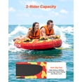thumbnail image 2 of VEVOR Towable Tubes for Boating, 2-Rider Inflatable Boat Tubes and Towables, 340lbs Capacity Water Sport Tube for Boat to Pull - with Anti-Slip Pad, Full Nylon Cover, Padded Handles & Safety Valve, 2 of 9