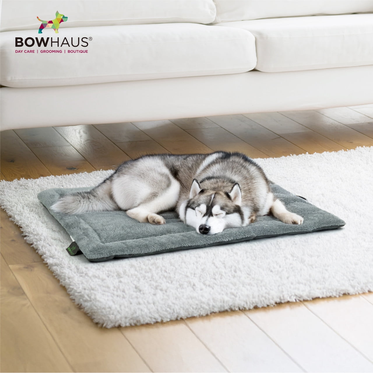 CAPHAUS 39.4" Plush Dog Bed for 42" Crate, Machine-Washable Soft Kennel Pad for Medium, Large Dog, Anti-Slip Crate Mat, Cozy Pet Sleeping Flat Cushion
