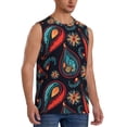 thumbnail image 2 of Fotbe Paisley1 Men's Camiseta sin Mangas Estampada para Hombres, Playera Casual para Gimnasio, Entrenamiento, Playa-Medium, 2 of 7