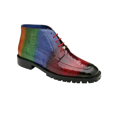 

Belvedere Men s Boot Alvaro Multi Color Genuine Hand Painted Ostrich Leg U01