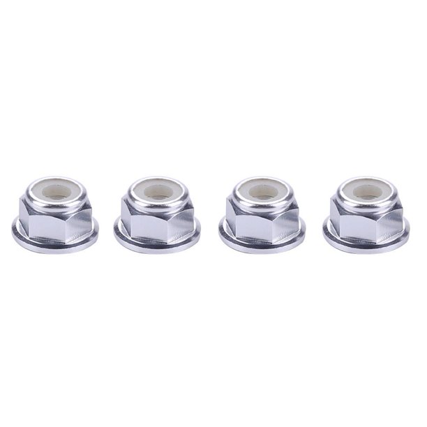 4 tuercas de bloqueo de rueda de aluminio para coche RC 1/10 Axial SCX10 Crawler (plata)