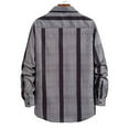 thumbnail image 4 of DPTALR Men's Casual Plaid Long Sleeve Loose Pocket Button Lapel Collar Shirt Jacket, 4 of 9