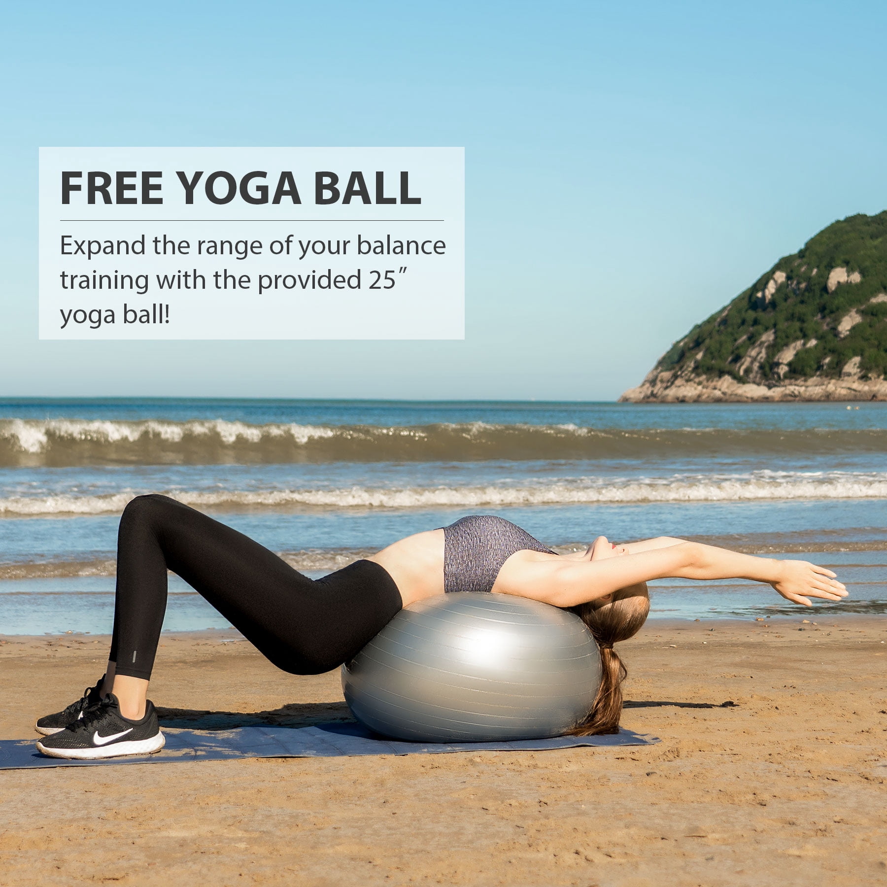 ZELUS 25in. Balance Ball, 1500lb Inflatable Half Exercise Ball Wobble Board Balance Trainer w Nonslip Base, Half Yoga Ball Strength Training Equipment w 2 Bands, Pump, Extra Ball Included, Blue