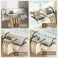 thumbnail image 4 of Bevtee Portable Clothes Drying Rack, over The Door Towel Rack with Clips Indoor Outdoor, Foldable Railings, Stainless Steel and Plastic, 29"x13", 4 of 7