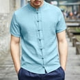 thumbnail image 2 of LIaqionyy Men's Shirt Buttons down Short Sleeve Lightweight Summer Casual Tees Vacation Beach Tops Clothes, 2 of 5